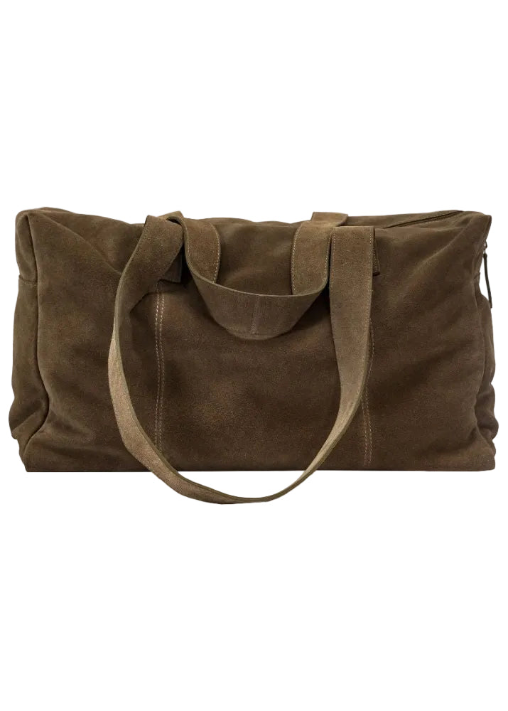 SAC WEEK END CUIR TAUPE